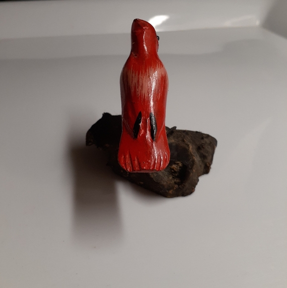 Vintage/Antique Cardinal Hand Carved & Painted Wood - Picture 7 of 13